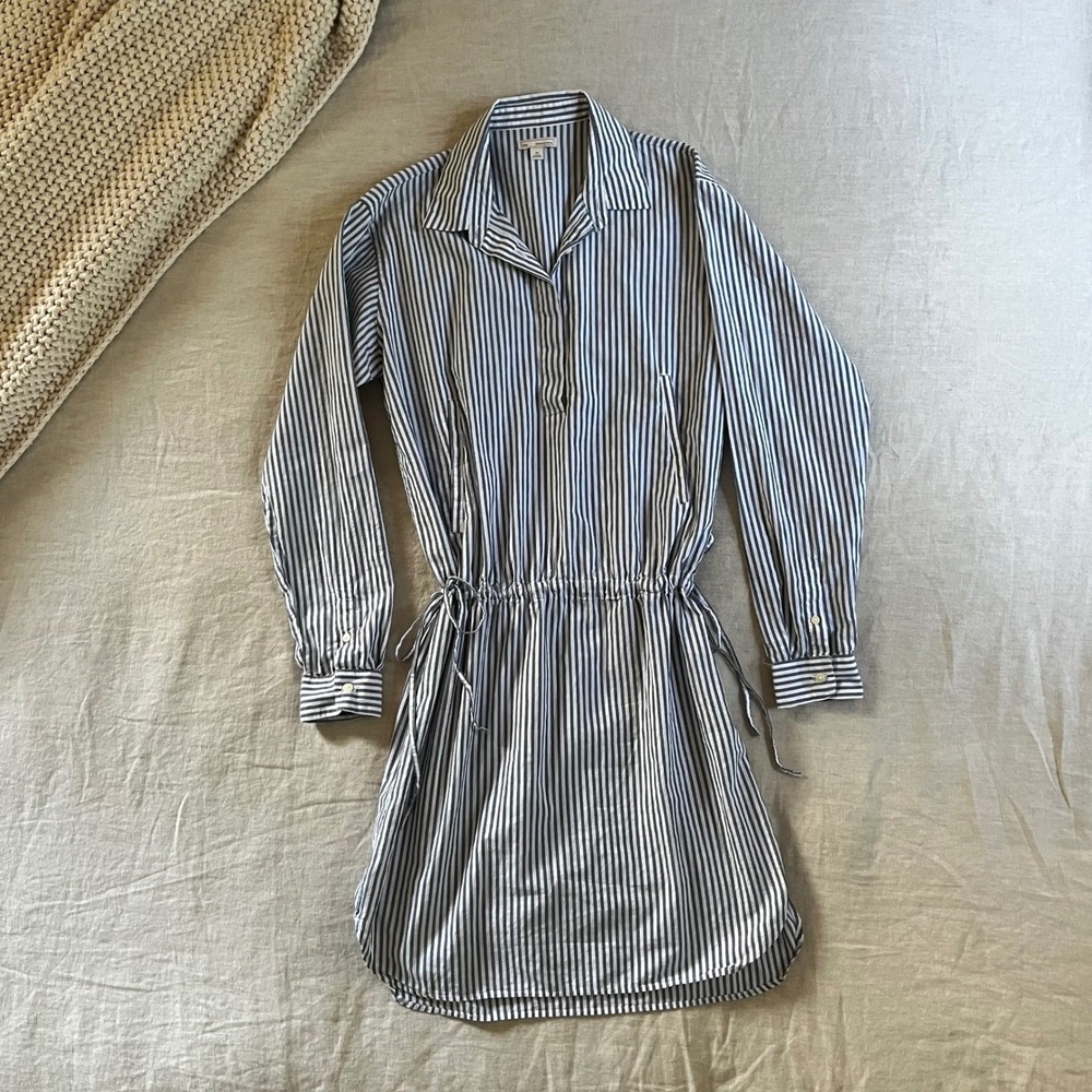 100% Cotton Striped Shirt Dress XS